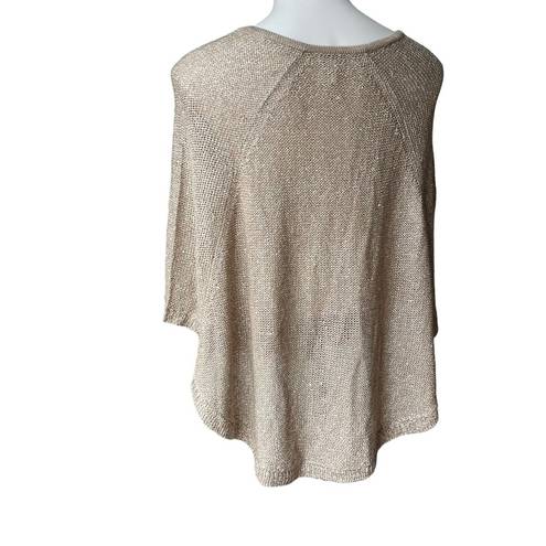 Chico's Chico’s Gold Metallic Sweater Poncho, Sz S/M