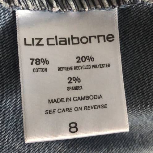 Liz Claiborne  Bermuda Classic 2 Pocket Mid Rise Denim Blue Jean Shorts Women’s 8