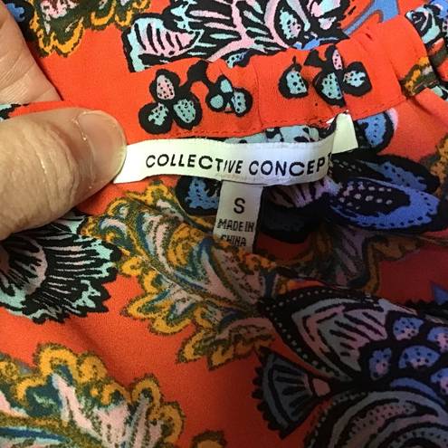 Collective Concepts Boho Bright Floral Halter Style Top