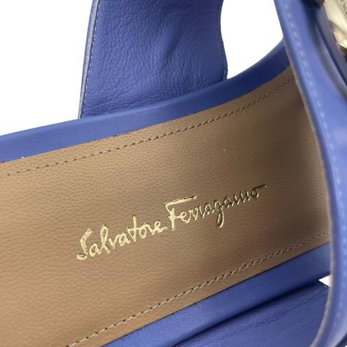 Salvatore Ferragamo  Riki Calfskin Gancini Bit Thong Sandals Size 9C