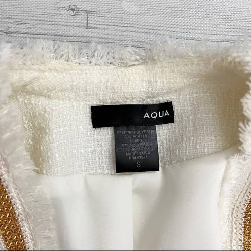 AQUA  cream blazer with gold trim size small