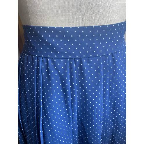 J.Crew NWT  Double Pleated Midi Blue Polka Dot Skirt size 12