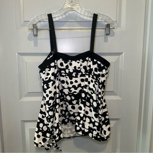 Apt. 9  Plus Size Black/White Print Tankini Top size 20W