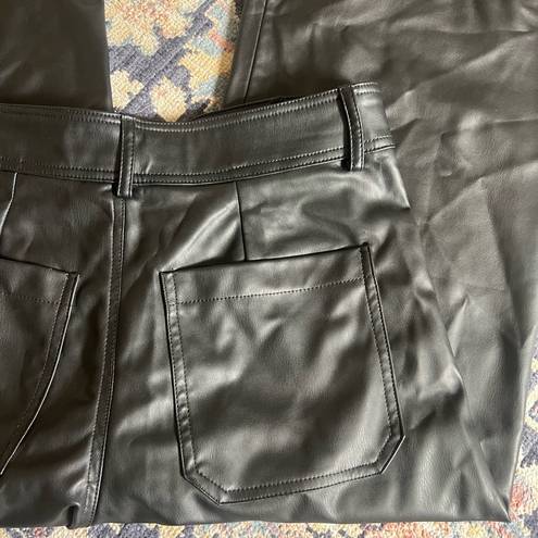 ZARA High-Waisted Faux Leather ZW Marine Straight Pants