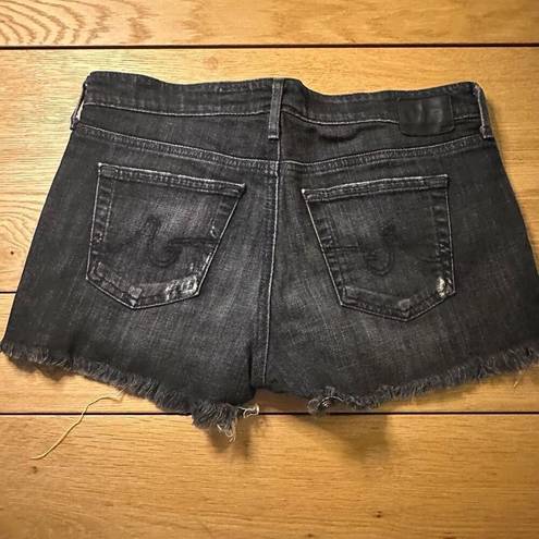 AG Adriano Goldschmied Ag the Bonnie distressed shorts black 28