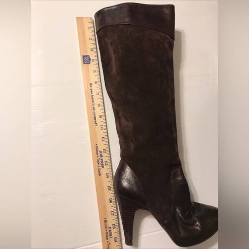 Max Studio  brown high heeled boots platform women size 7 1/2 M