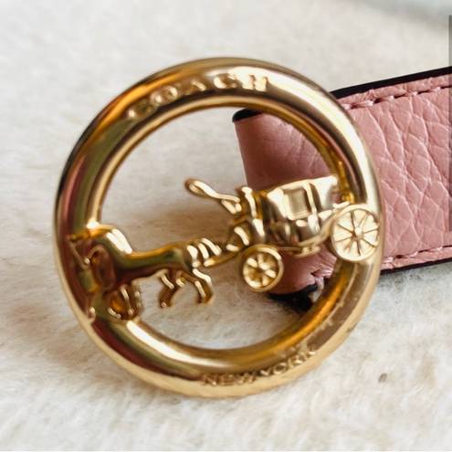 Coach  NWT Horse & Carriage Signature Buckle Belt, Pink, Size Large $128