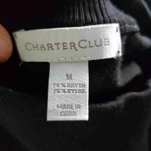Charter Club  Black Turtleneck Sleeveless Lightweight Sweater Top M