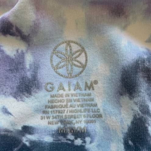 Gaiam Women's  White Tie Dye Yoga Band Waist Leggings Size Medium EUC #6433