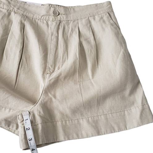 Joie  Shorts Womens Small NWT Beige Linen Blend Pleated High Waisted Summer