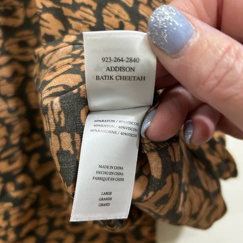 Rails  Addison Skirt in Batik Cheetah Print NEW Smocked Elastic Waist Size Large