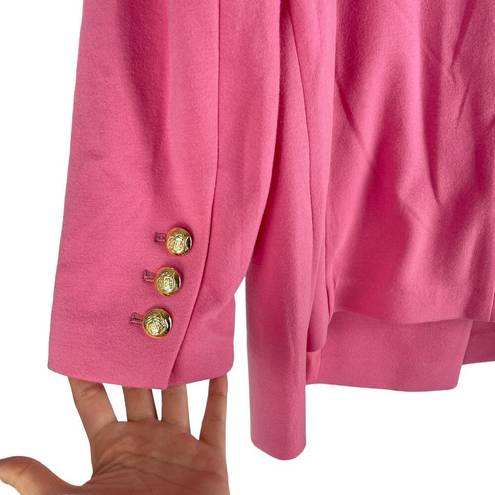 Talbots  Double Knit Long Blazer Jacket Double Breasted Pink Size 14W