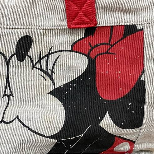 Disney  Mickey & Minnie Mouse Kissing 2- Sided Canvas Tote Bag New (Old Stock)