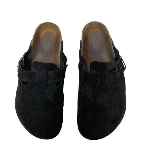 Birkenstock  Boston Black 41 Suede Slip On Clog unisex M 8/8.5- W 10/10.5