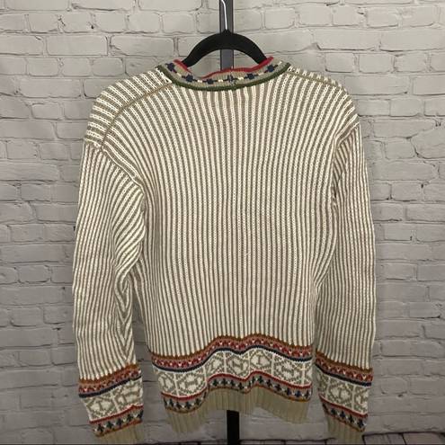 Boston Traders Vintage  Limited Hand Knit Beige 90s Cardigan Sweater
