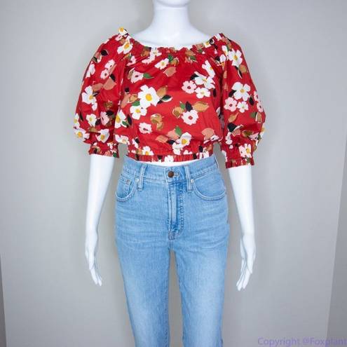 Kate Spade NWT  Botanical garden aperitif top, Red and White