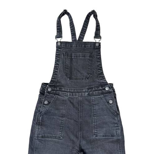 Brandy Melville  Uma Slim Fit Cross Strap Overalls Washed Denim Black Size M