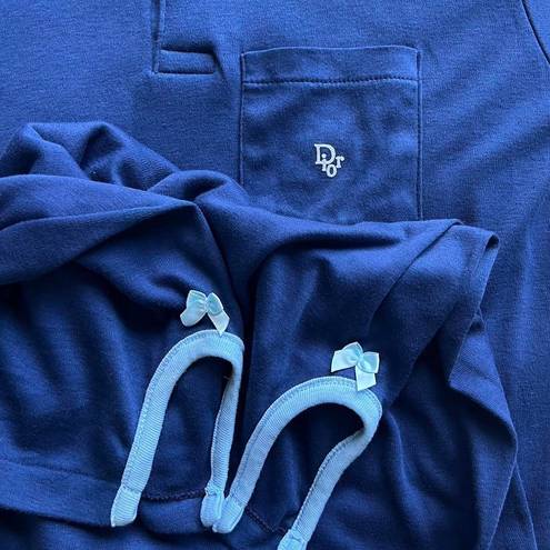 Dior 🤍VINTAGE RARE CHRISTAIN  BLUE & LIGHT BLUE POLO TSHIRT DRESS WITH POCKET & BOWS🤍