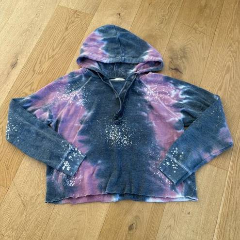 Vintage Havana  Hoodie Sweatshirt in Tie Dye Purple and Blue