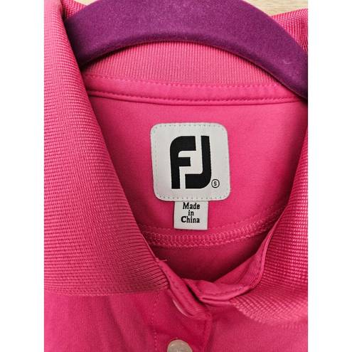 FootJoy ProDry Solid Interlock Self Collar Dark Pink Polo Golf Shirt Women’s S