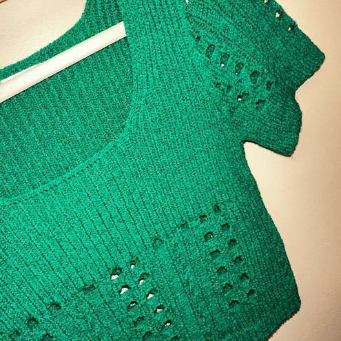 Debut Green Knit Crop Top