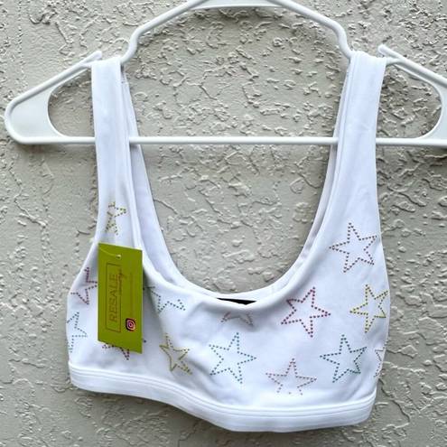 Beach Riot  star embellished leggings sports bra set white small / medium