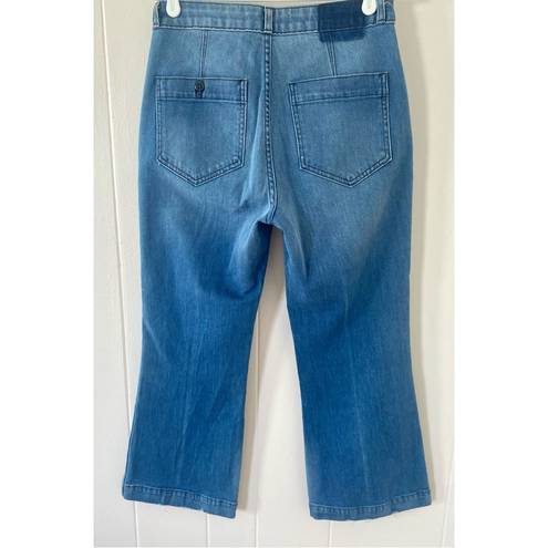 Anthropologie AMO Sailor Cropped High-Waisted Flare Jeans in First Mate Size 27