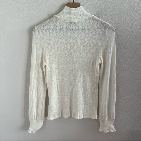 Ten Sixty Sherman NWT  Nordstrom Mesh Long Sleeve Top Blouse Neutral Medium