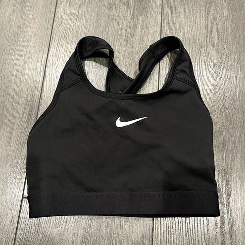 Nike Women's Medium Support Black and White Sports Bra Size Small