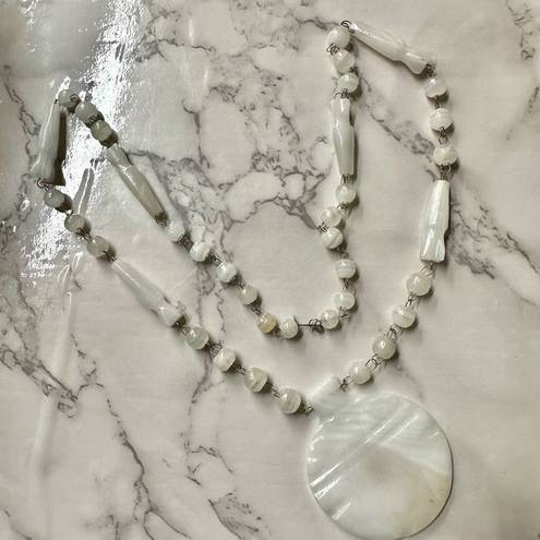 Onyx White  beaded necklace