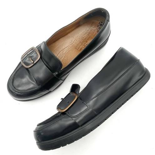 FitFlop  Beau Black Leather Buckle Loafers Comfy Orthopedic Shoes Women’s Size 6