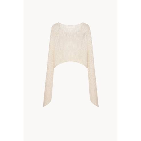 The Row  Stelle Top in Ecru Large Womens Knitted Sweater