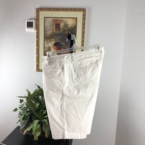 Krass&co Jones &  Womens Size 14 White Chino Cropped Trousers Slacks Dress Mid Rise