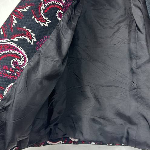 Coldwater Creek  Sz 10 Cropped Jacket Blazer Floral Paisley Print m Black Womens