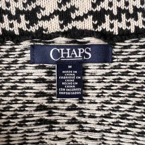 CHAPS Black & White Houndstooth Asymmetric Zip Sweater Vest