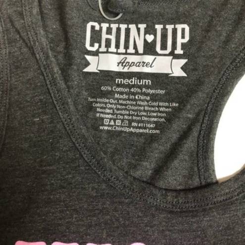 Chin Up Apparel  Gray /Pink Graphic Workout Tank