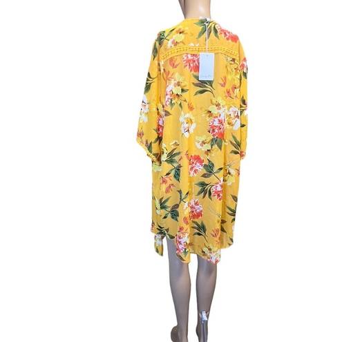 Emory park Emory‎ park yellow flower print swimming cover up size M