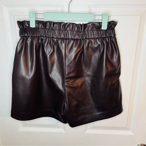 Laundry by Shelli Segal  Faux Leather Shorts Dark Brown M