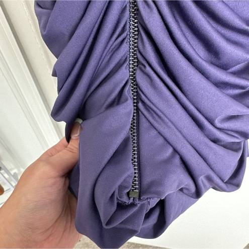 Jessica Simpson  Womens Purple Scoop Neck Bodycon Ruched Mini Dress Size 6