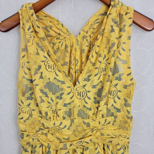 Tracy Reese Plenty by  Womens Dress Size 8 Yellow Niki Lace Sleeveless Lined Mini