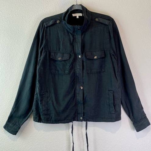 Bohme  Essentials Utility Bomber Jacket Navy Blue Sz Small Lightweight Drawstring