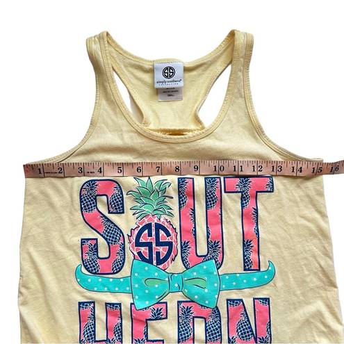 Simply Southern Sleeveless Yellow Summer Pineapple Tank Top Small