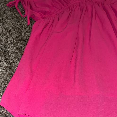 L LOVE  Medium Hot Pink Flowing Babydoll Shirt