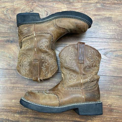 Ariat  Boots Women's 9.5 B Fatbaby Western Cowboy Saddle Brown Leather 10000860