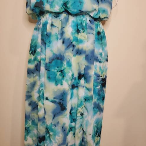 Emma & Michele  Blues Tie Dye Sleeveless Maxi S