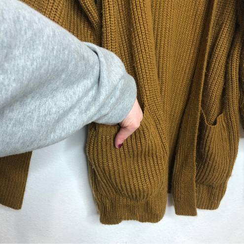 Lush Clothing Lush Dolman Sleeve Cardi Long Sleeve Open Cardigan Sweater Camel Brown Small