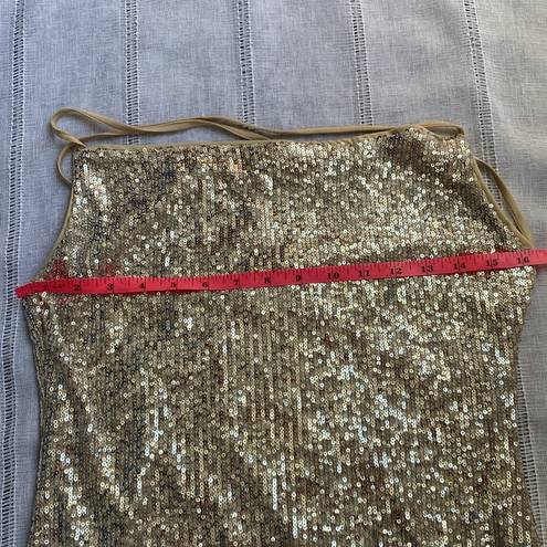 Divided  H&M NWOT champagne sequin halter mini dress.