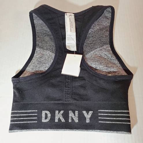 DKNY  Sports Bra Extra Small Grey Black Reversible Racer