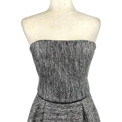 Hunter Bell  Womens Size 4 Grace Dress Strapless Cocktail Gray Silver Mini Gown