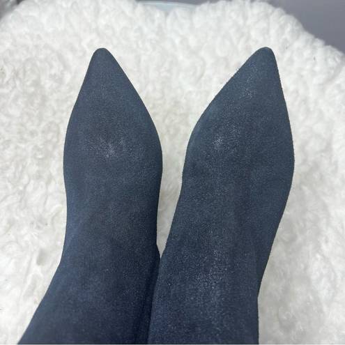 Harper Cordani Italy Women's  Boot Blue  Suede Denim Block Heel Bootie EUR 36